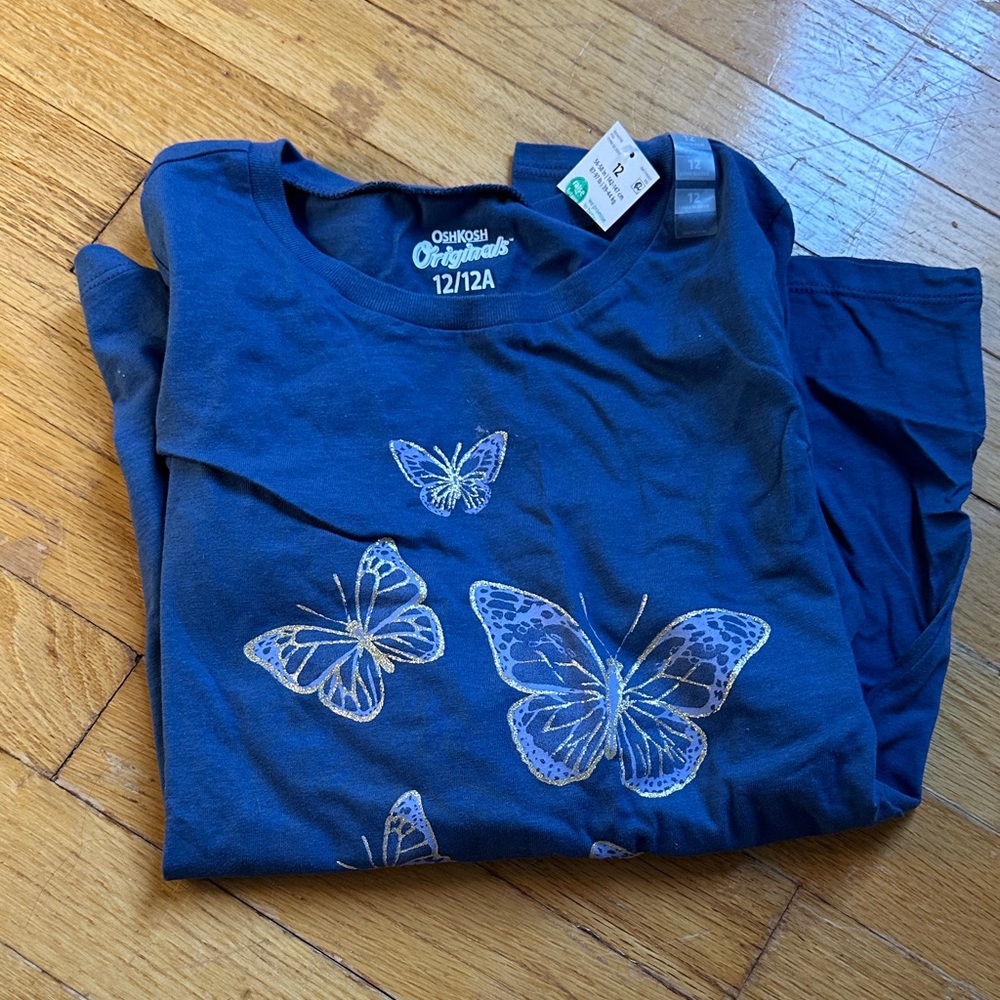 OshKosh B'gosh Navy Butterfly Long Sleeve Tee